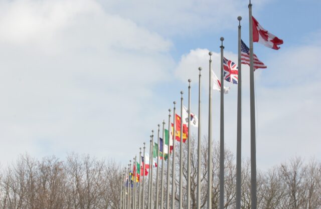 International flags of the world, united nations flag poles