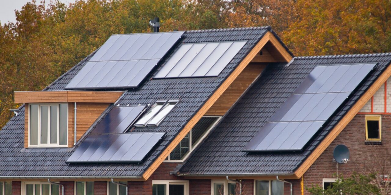 Solar panels on house